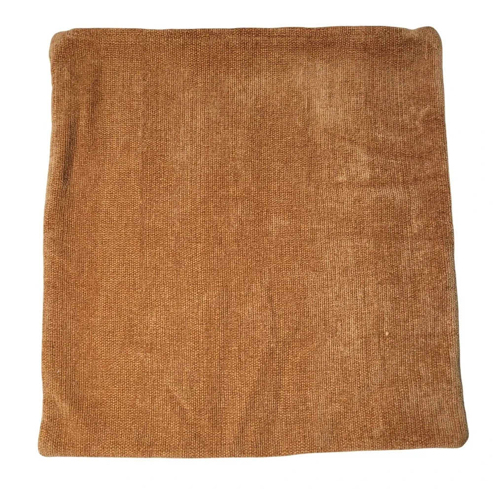 Crate & Barrel Berkely Accent Pillow Cover Buckskin Gold 18x18 Cotton Textured